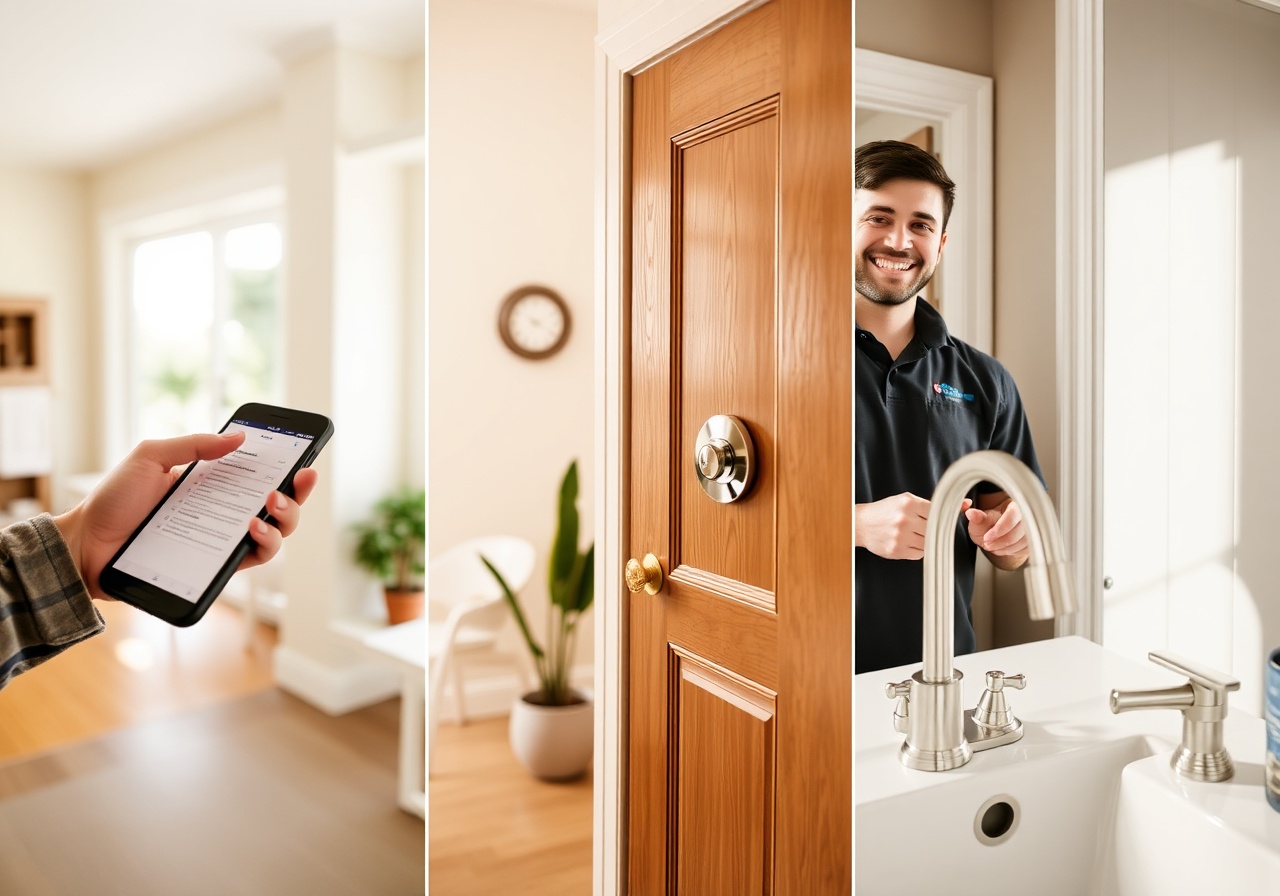 A close up of a completed home repair showing clean work and a signed receipt on a clipboard